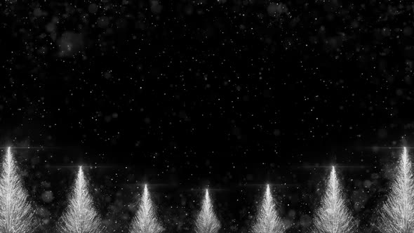 Animated White Christmas Pine Tree Star background seamless loop HD resolution.