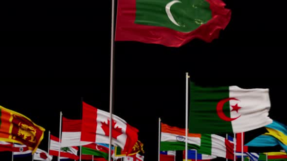 Maldives Flag With World Flags In Alpha Channel