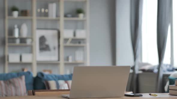Casual Old Senior Woman Leaving From Work on Laptop alt