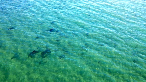 Clear Greenish Blue Sea Water With Ripples In Bahia de los Angeles, Baja California, Mexico. close u alt