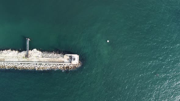 Aerial Drone View of a Breakwater alt
