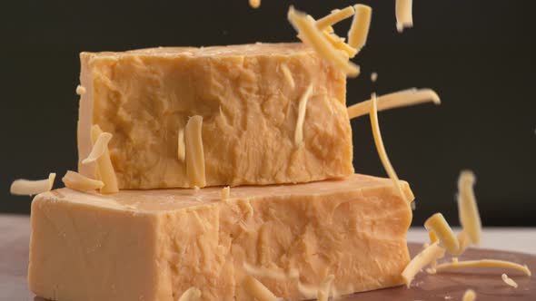 Cheddar cheese in super slow motion.  Shot on Phantom Flex 4K high speed camera.