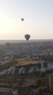 Balloons in Cappadocia Vertical Video Slow Motion alt
