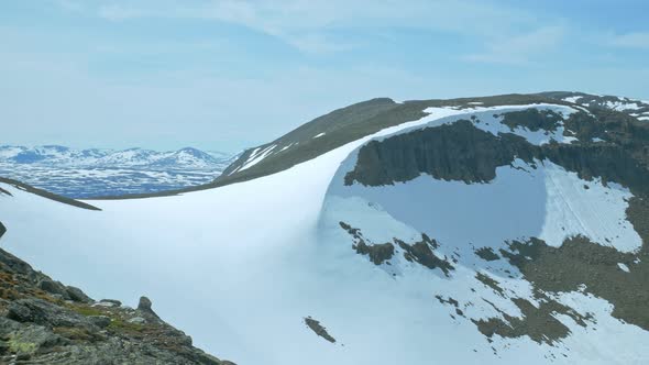 Dramatic View From Helagsfjället. Hiking In Swedish Mountains In Jämtland - Wide Shot alt