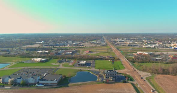 Panorama the Aerial View of a Caseyville Small Town of Residential District at Suburban Development alt