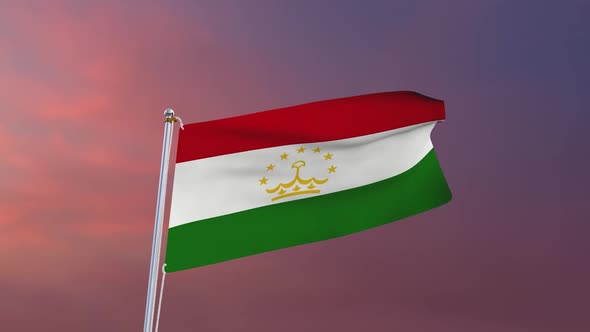 Flag Of Tajikistan Waving alt