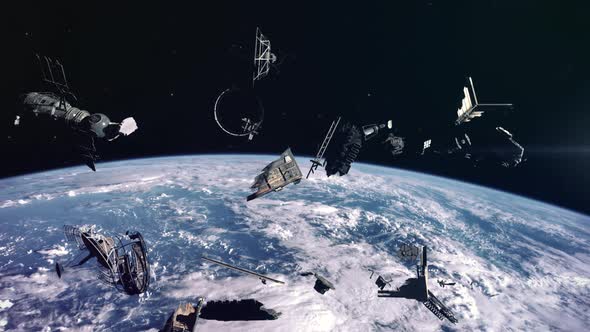 Space Junk Floating in Earth Orbit - Abandoned Satellites and Rocket Parts