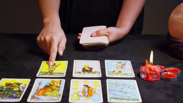 Tarot Reader Hands Shuffling Tarot Cards 12
