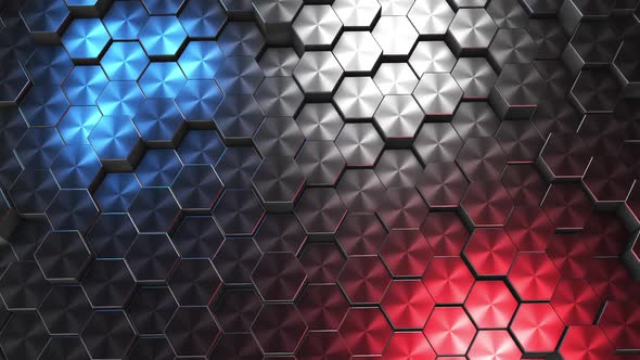 Animation of mettal hexagons. Animation of abstract hexagons