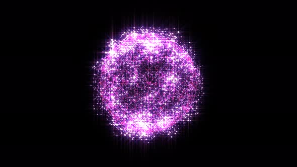 Animation Abstract Pink Energy Ball on Black Background alt
