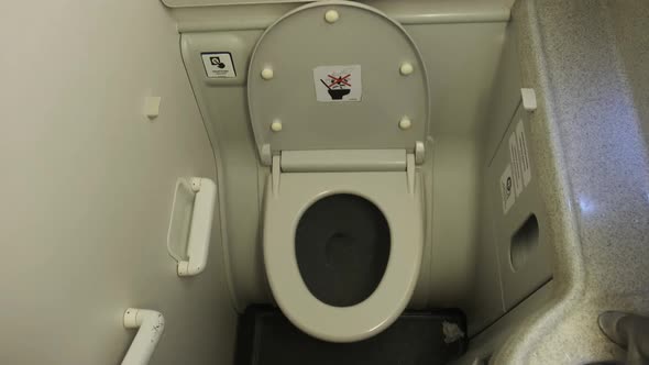 Public Toilet in the Airplane Airplane Bathroom alt