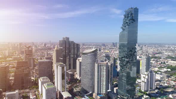 Bangkok Thailand Aerial City View Drone Footage over the City. alt