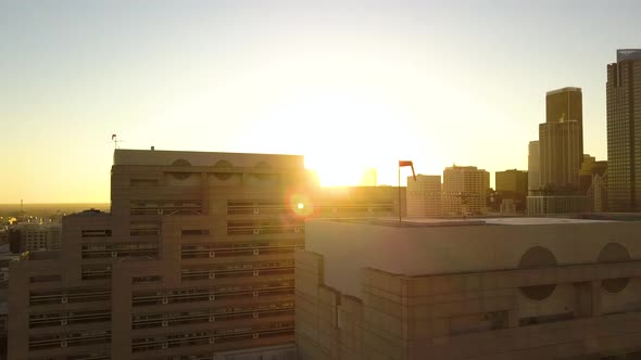 Magic Hour Downtown Los Angeles USA Business Buildings Scenic