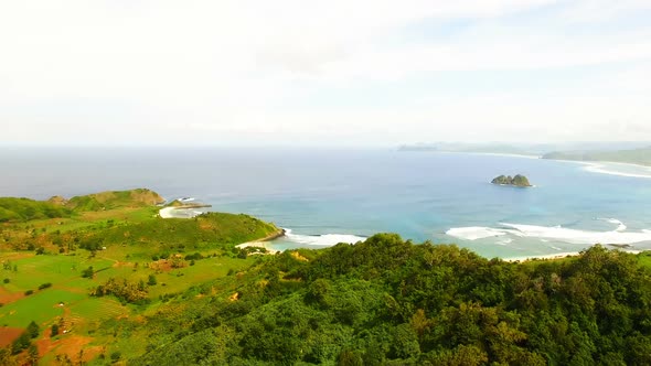View of beautiful landscape and sea alt