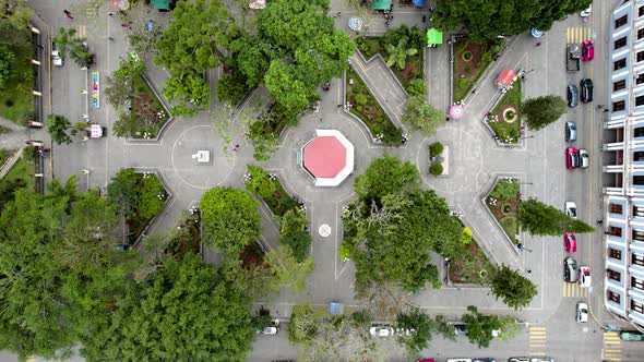 cenital view of main plaza of Coatepec, Veracruz, Mexico alt