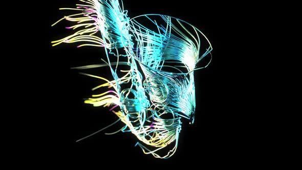 3D abstract art of a saxophone alt