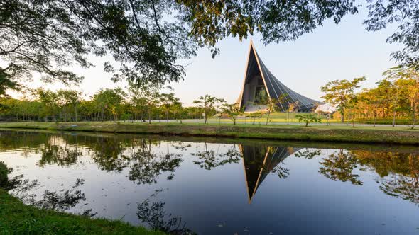 Day to night time lapse Prince Mahidol Hall building 
