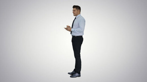 Confident Serious Smart Businessman Having an Idea alt