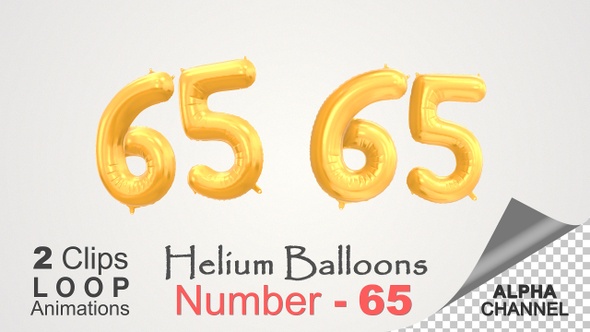 Celebration Helium Balloons With Number – 65