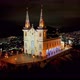 Night panoramic view of Basilica of Penha at Rio de Janeiro Brazil. - VideoHive Item for Sale
