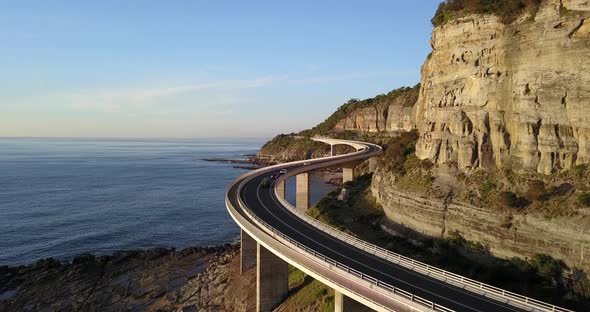 Sea Cliff Bridge Cars Driving 