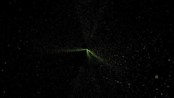 Green Particles Splash and Lights Beam