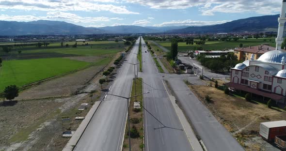 traffic highway and mosque