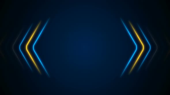 Bright Blue Yellow Abstract Neon Arrows
