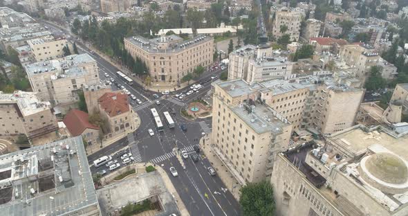 Aerial view of Jerusalem city center, Israel. alt