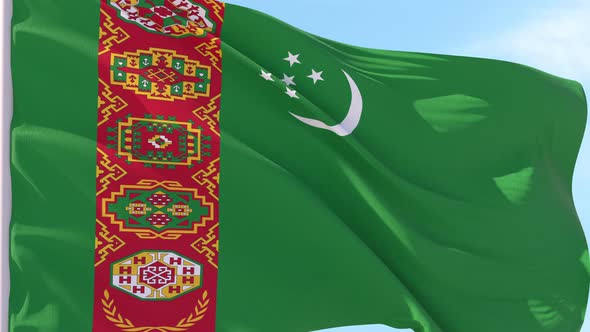 Turkmenistan Flag Looping Background