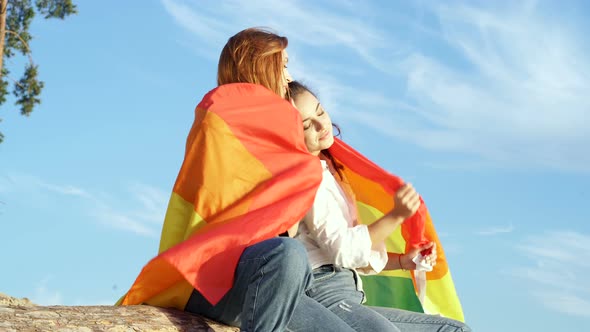 Two women hugging