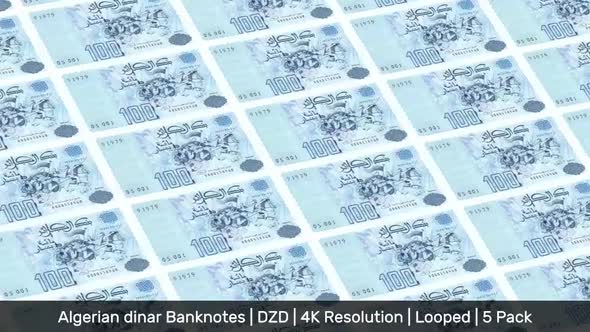 Algeria Banknotes Money / Algerian dinar / Currency د.ج / DZD/ | 5 Pack | - 4K alt