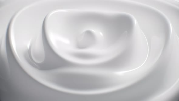 White Background Smoothly Waves milk cream