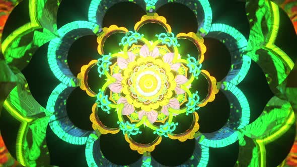 2077 Futuristic Cyberpunk Seamless Vj Loop For Trippy Trance Abstract Mandala Meditation Kundalini alt