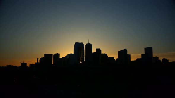 Downtown Denver Skyline Sunrise Timelapse Wide alt