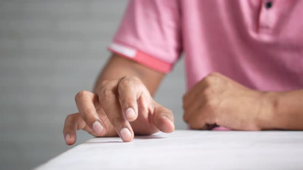 a Nervous Young Man Hand alt