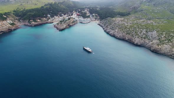 Aerial View of Boat at Seashore