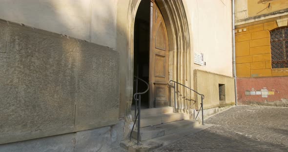 Entering Gothic Arched Church alt