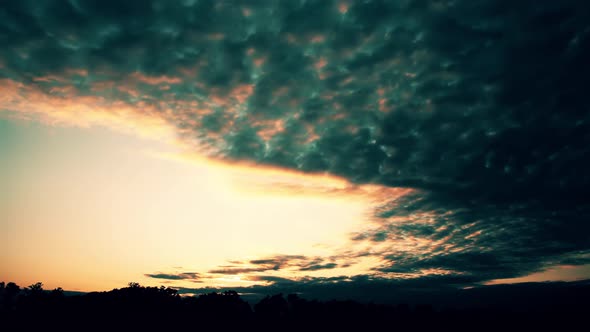 sky and clouds at sunset background 4K