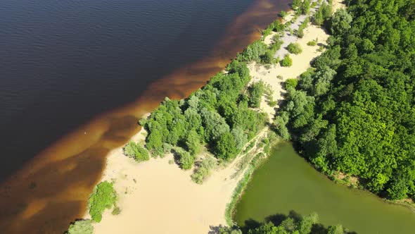 Volga River Bank Aerial View