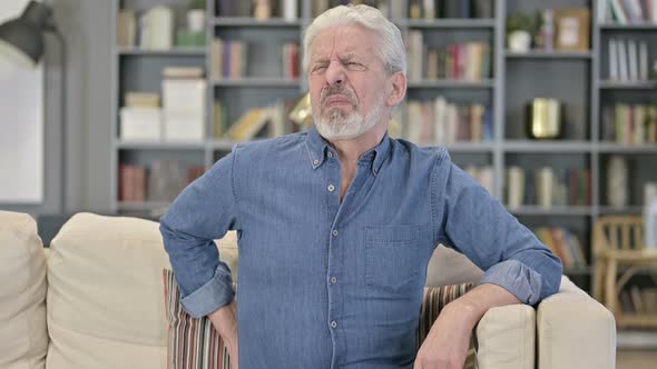 Tired Old Man Having Back Pain alt