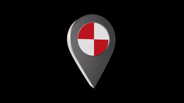 3d Animation Map Navigation Pointer With Flag Of  Potosi (Bolivia) With Alpha Channel 2K alt