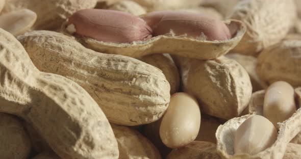 Closeup of freshly roasted peanuts