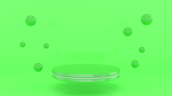 Empty green podium alt