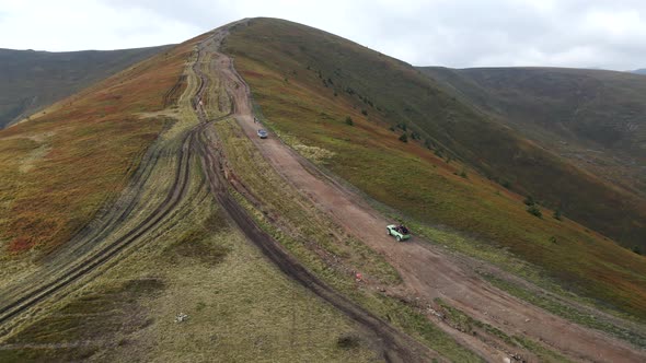 Aerial View of Off Road Car at the Trail Mountains Attraction alt