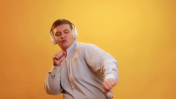 Music Lover Happy Obese Man Body Positive Enjoying alt