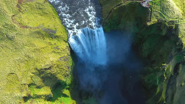 Flying Over Skogafoss waterfall, Iceland alt