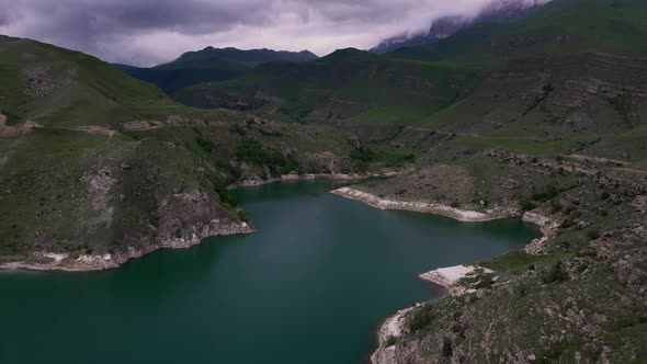 Emerald Water of Mountain Lake Gijgit in KabardinoBalkaria Russia