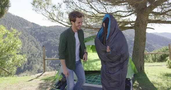 Funny Tourist Couple at Rest alt