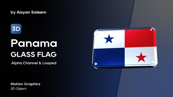 Panama Flag 3D Glass Badge alt